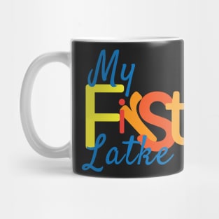 My First Hanukkah Latke Blue Orange Yellow Mug